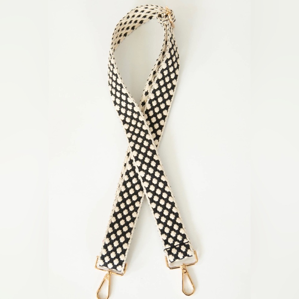 🖤 NEW>Black Polka Dot Adjustable Bag Strap